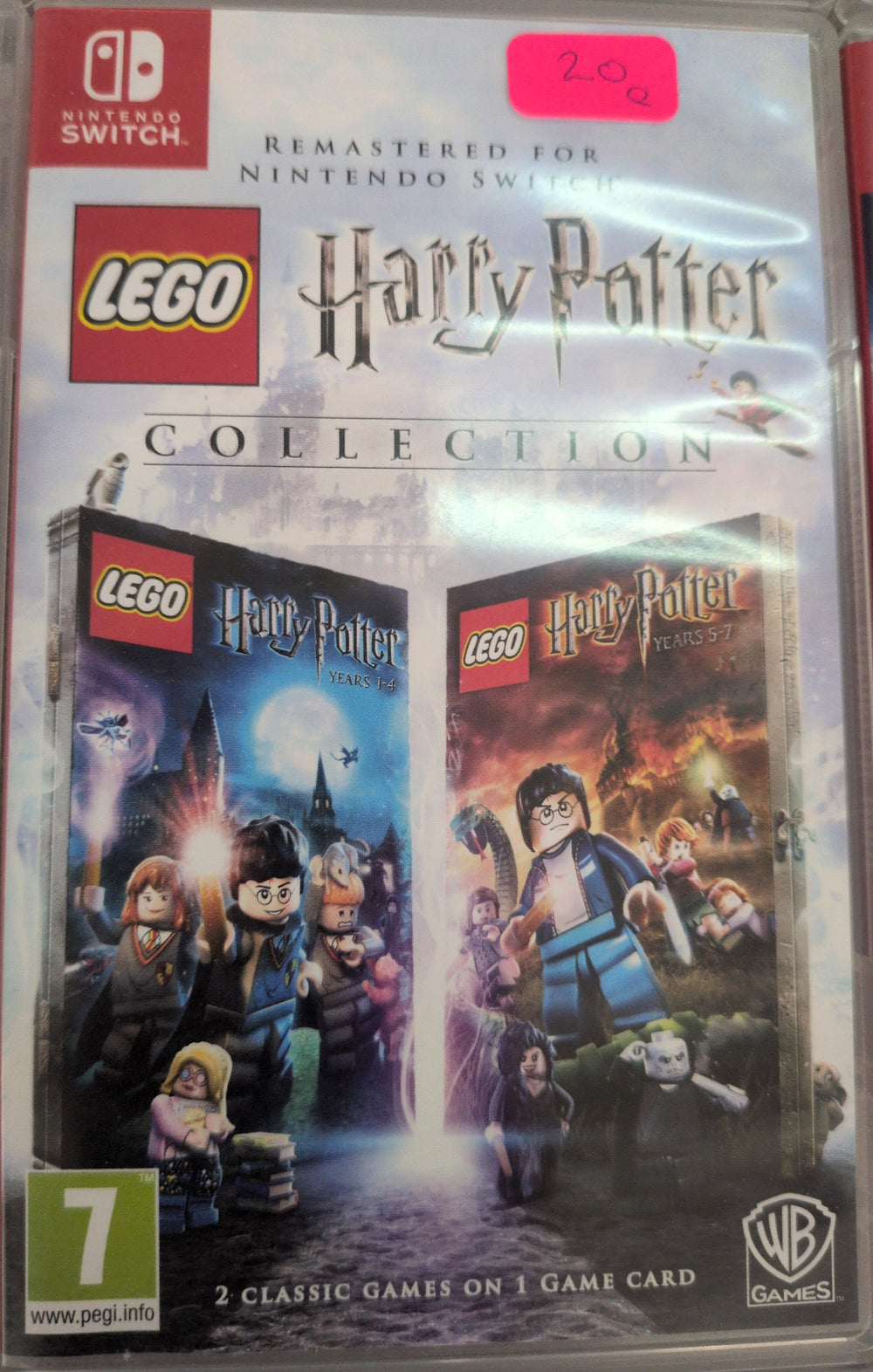 Photographed front cover and case of LEGO Harry Potter Collection for Nintendo Switch