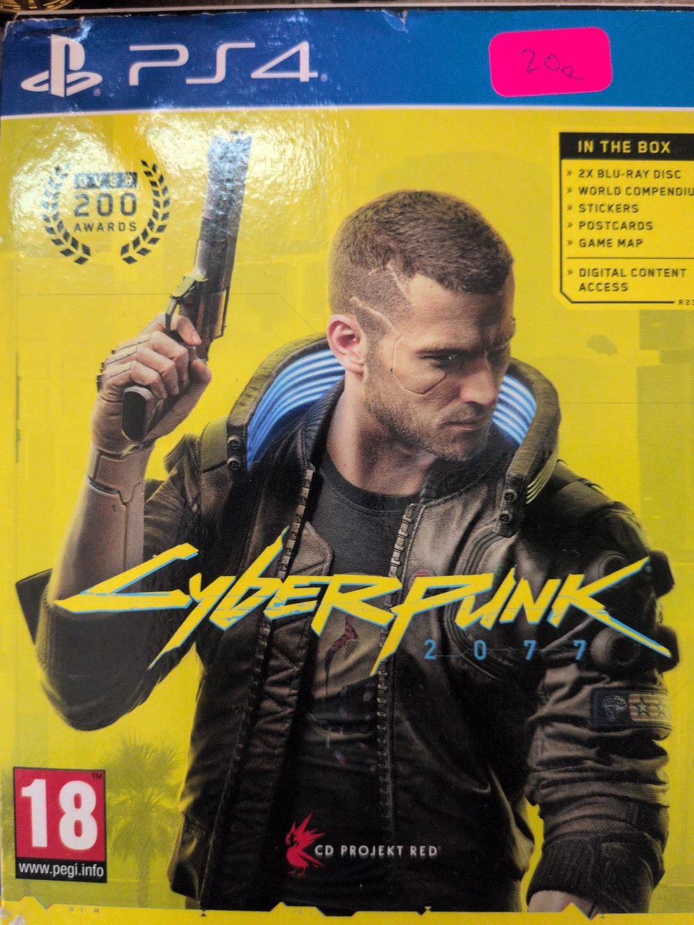 Photographed front cover and case of Cyberpunk 2077 — PS4