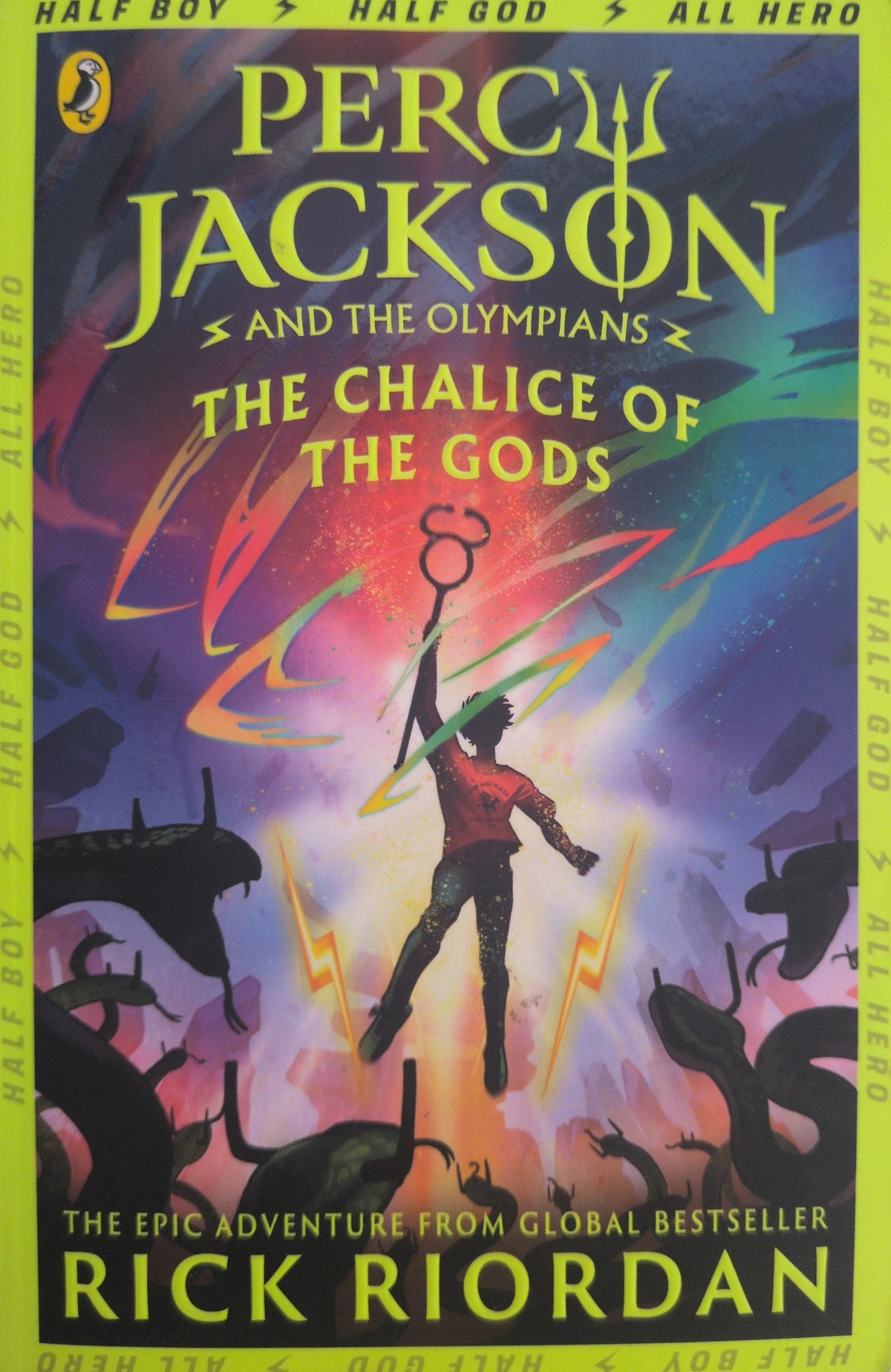 Actual photographed front cover of Percy Jackson and the Olympians: The Chalice of the Gods by Rick Riordan