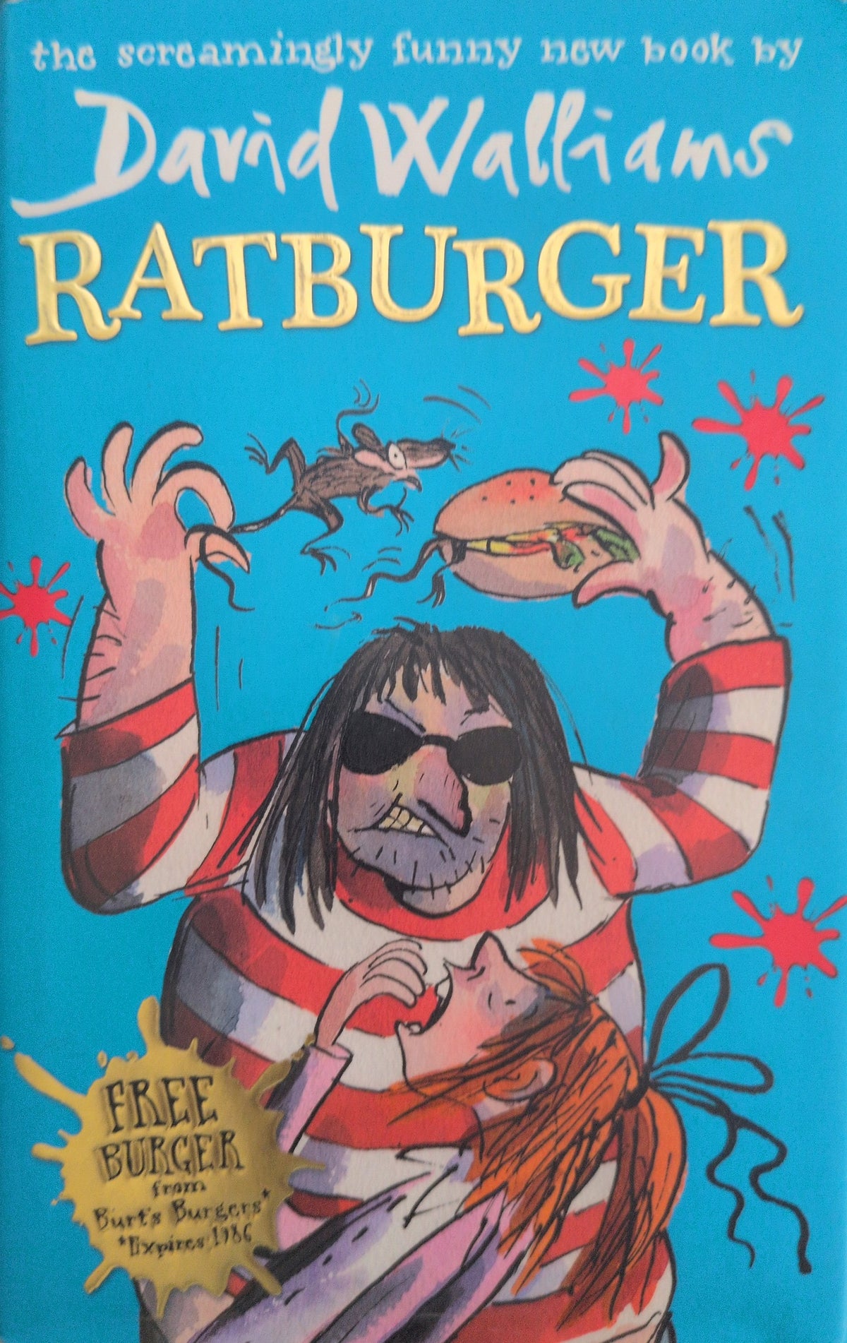 Actual photographed front cover of Ratburger by David Walliams