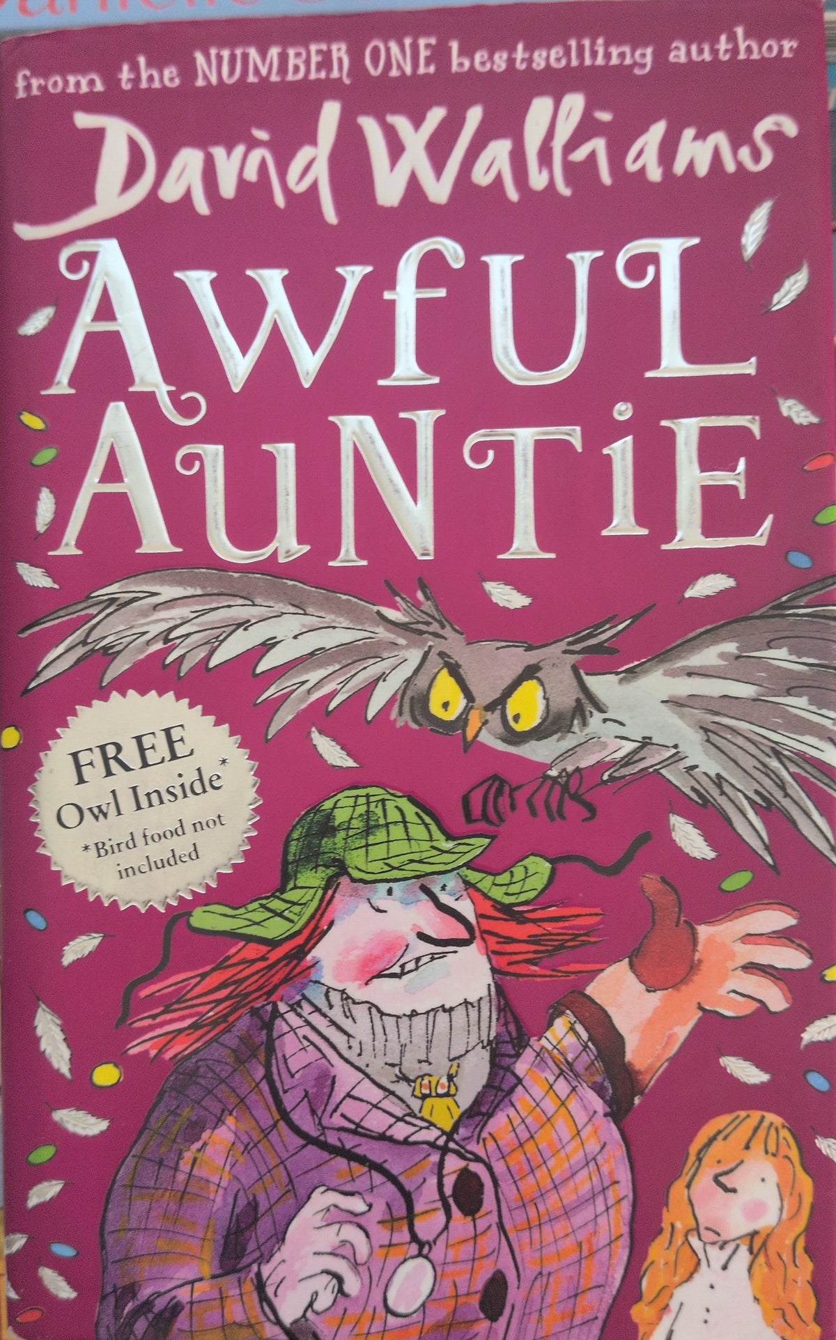 Actual photographed front cover of Awful Auntie by David Walliams