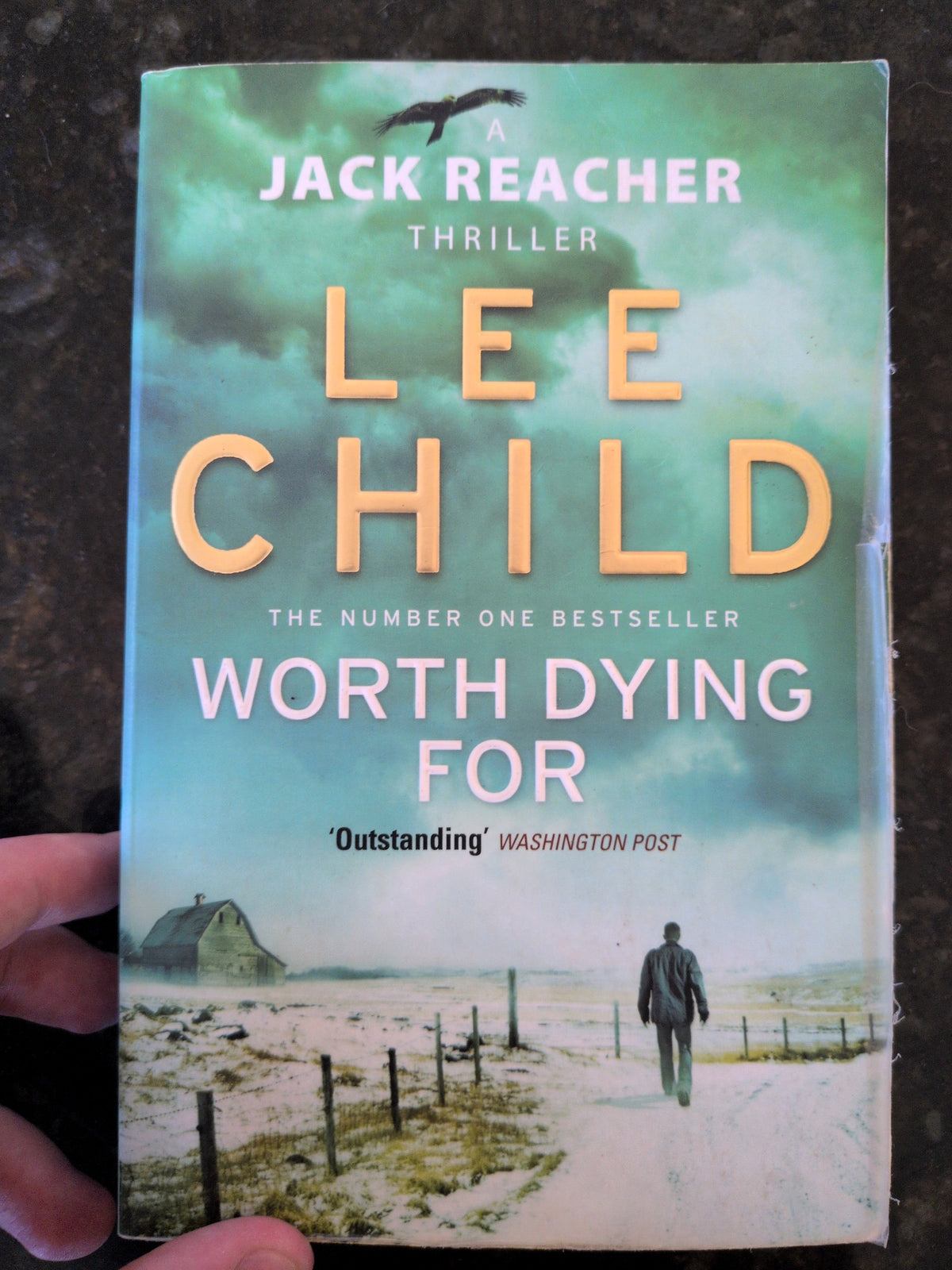 Actual photographed front cover of Worth Dying For by Lee Child