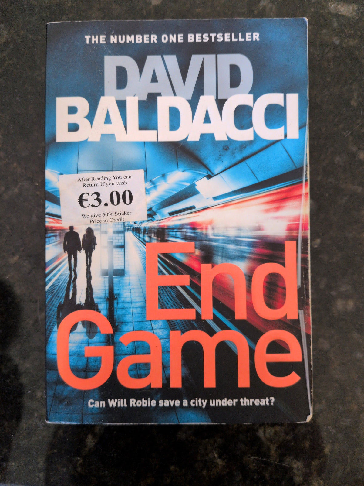 Actual photographed front cover of End Game by David Baldacci