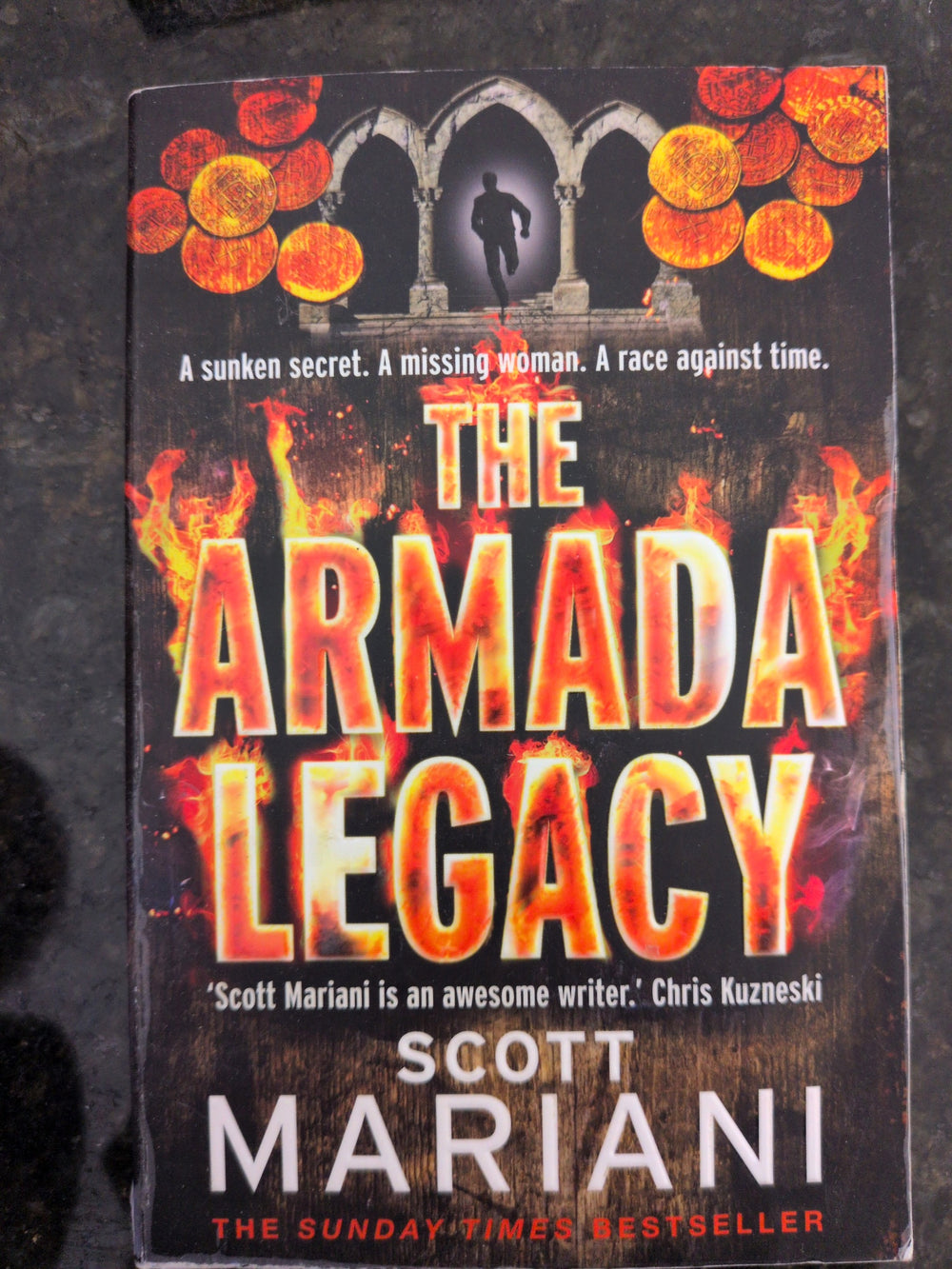 Actual photographed front cover of The Armada Legacy by Scott Mariani