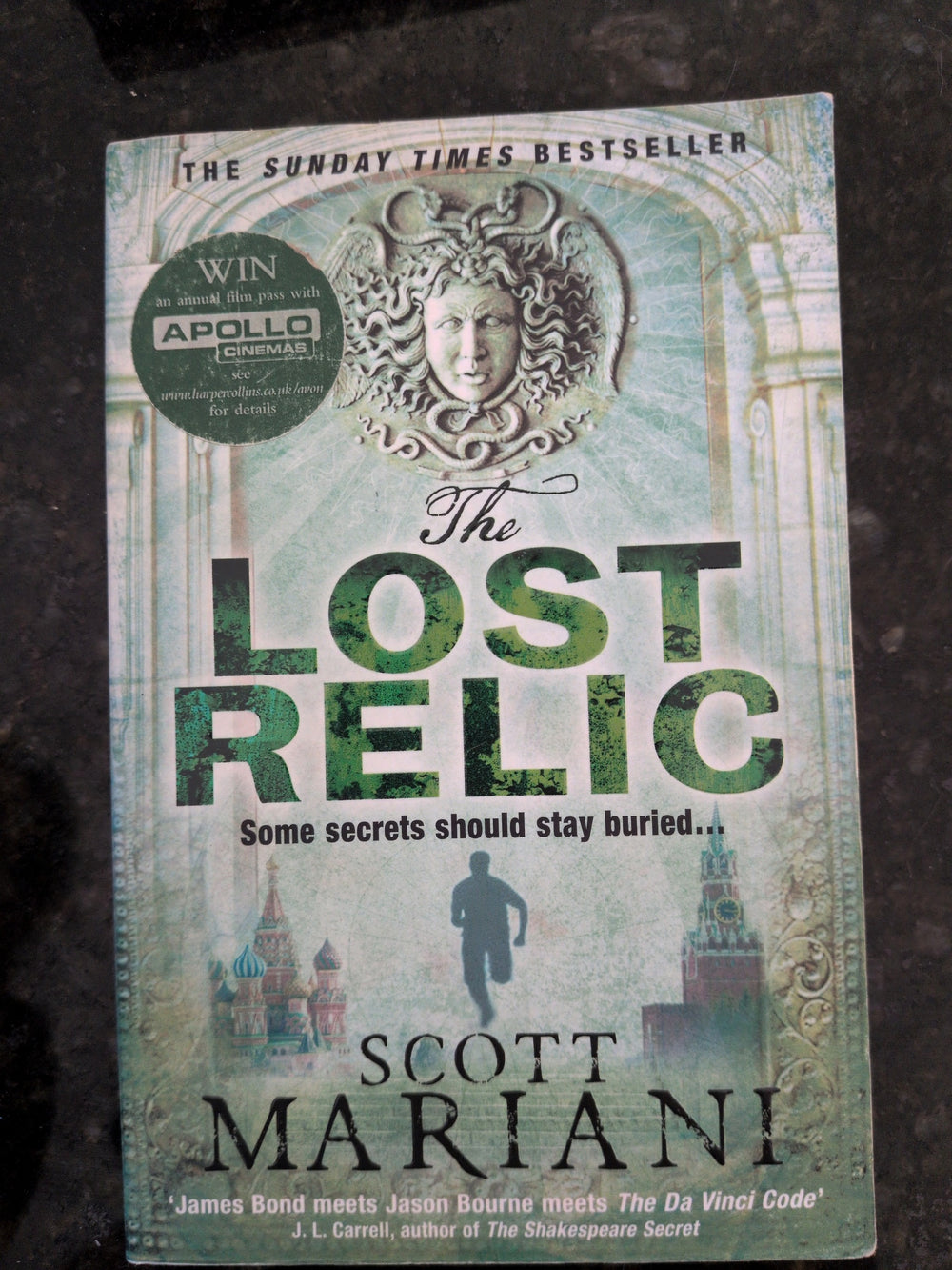 Actual photographed front cover of The Lost Relic by Scott Mariani