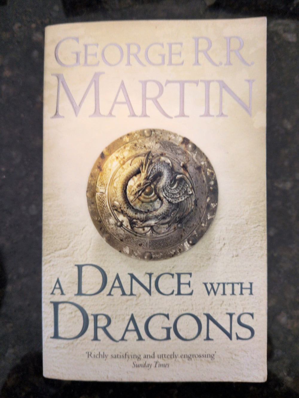Actual photographed front cover of A Dance with Dragons by George R. R. Martin