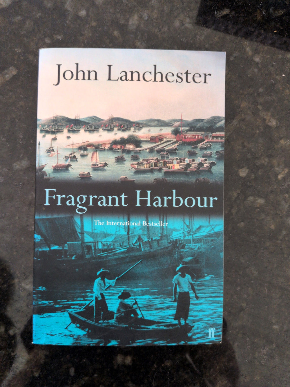 Actual photographed front cover of Fragrant Harbour by John Lanchester