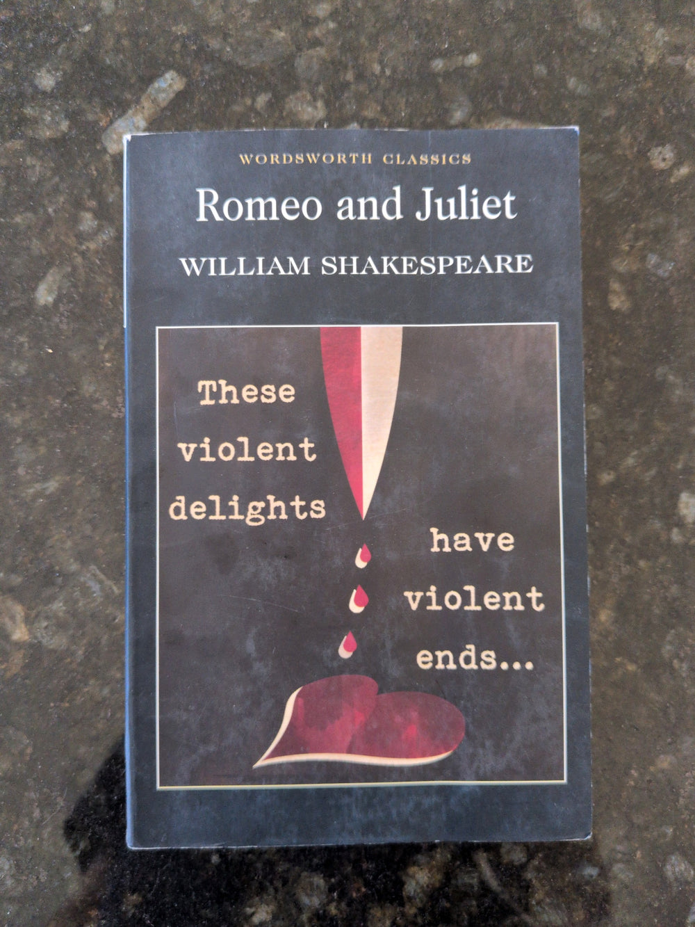 Actual photographed front cover of Romeo and Juliet by William Shakespeare