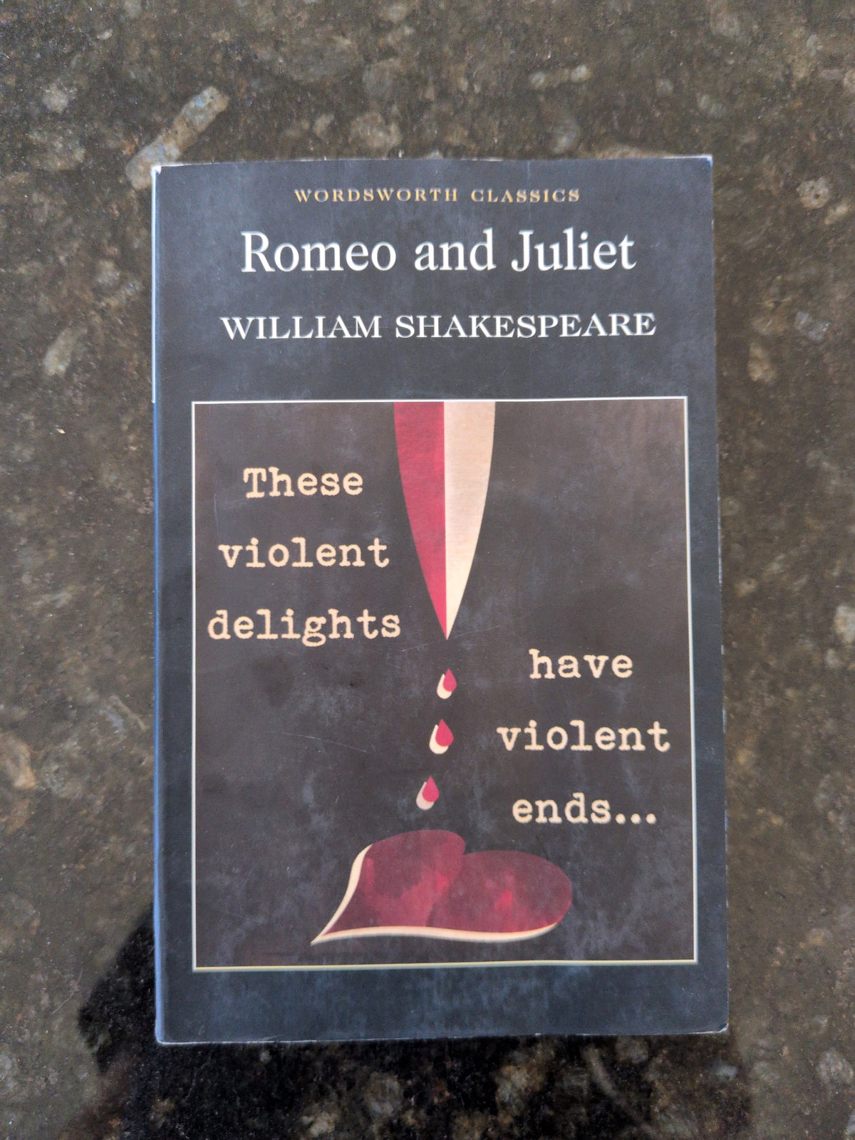 Actual photographed front cover of Romeo and Juliet by William Shakespeare