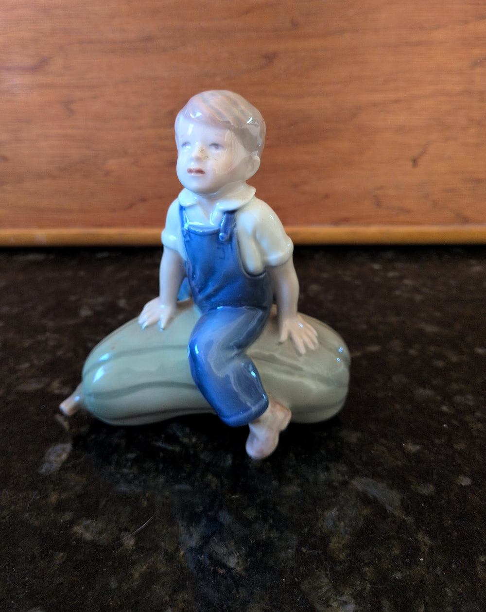 Actual photographed item: Boy on Green Gourd Figurine