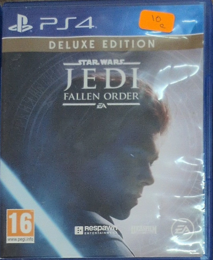 Photographed front cover and case of Star Wars Jedi: Fallen Order – Deluxe Edition for PS4