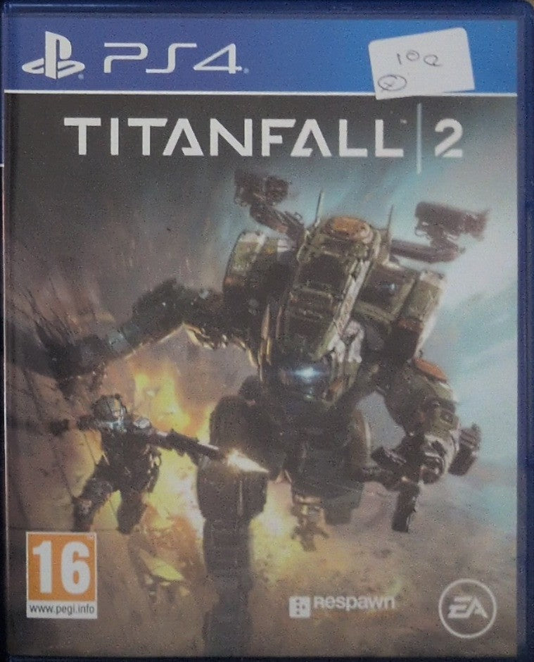 Photographed front cover and case of Titanfall 2 for PS4