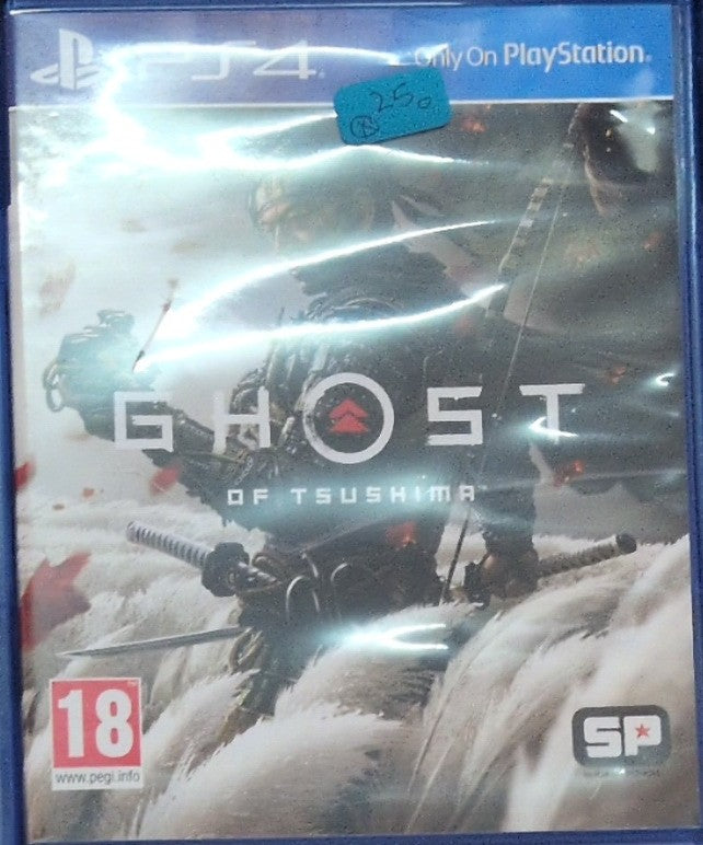 Photographed front cover and case of Ghost of Tsushima for PS4
