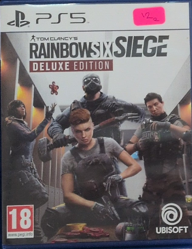 Photographed front cover and case of Tom Clancy’s Rainbow Six Siege – Deluxe Edition for PS5