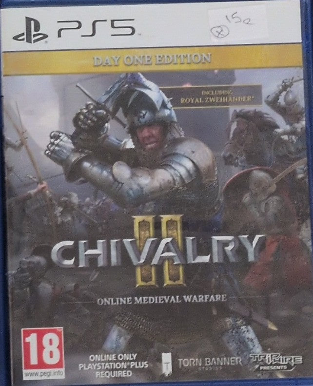 Photographed front cover and case of Chivalry II – Day One Edition for PS5