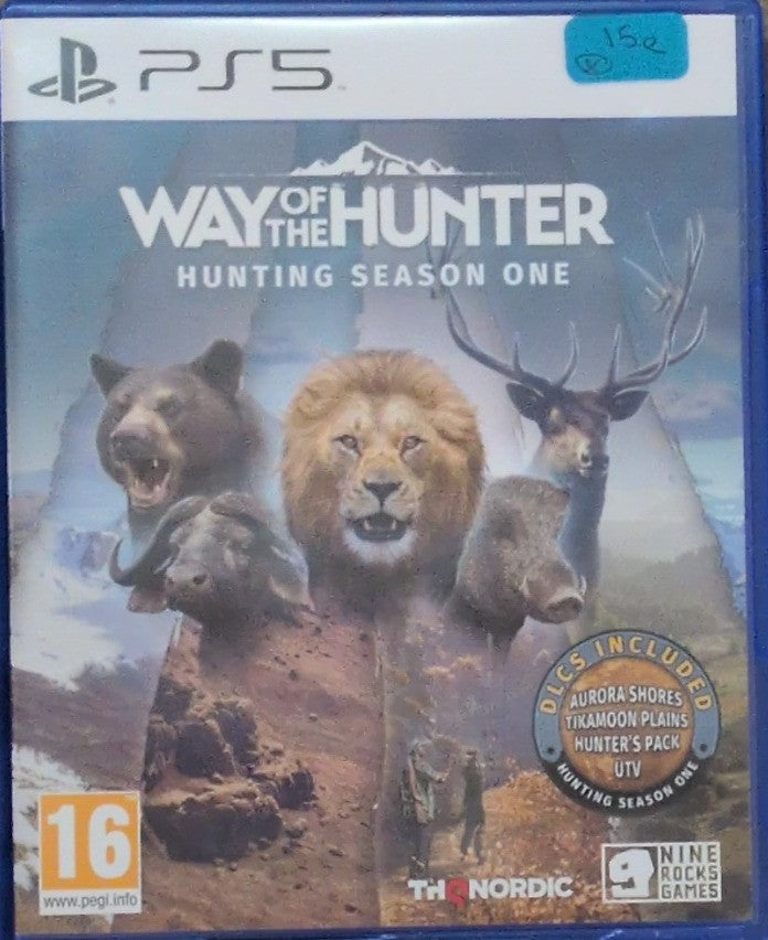 Photographed front cover and case of Way of the Hunter – Hunting Season One for PS5