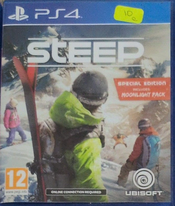 Photographed front cover and case of Steep – Special Edition for PS4