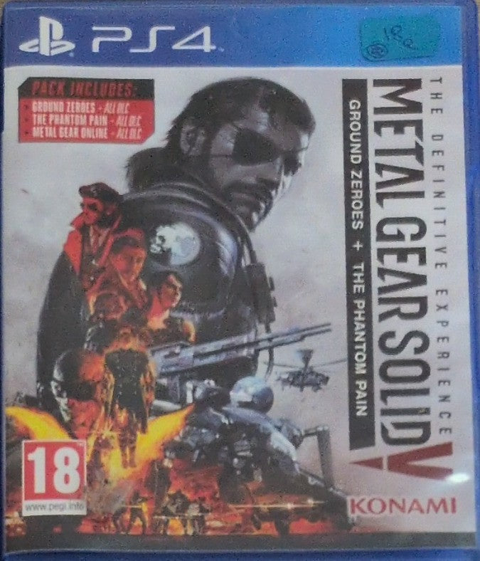 Photographed front cover and case of Metal Gear Solid V: The Definitive Experience for PS4
