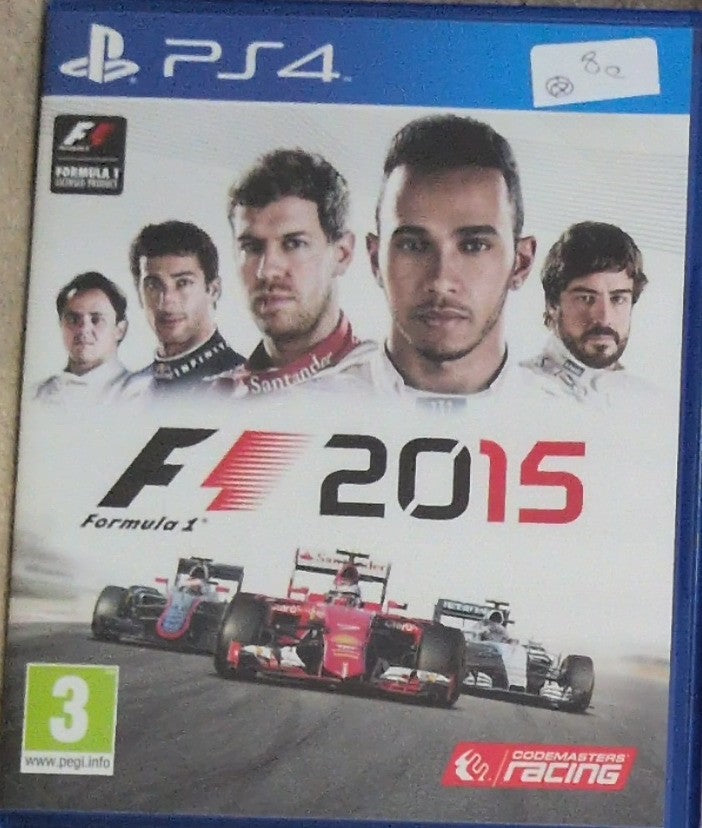 Photographed front cover and case of F1 2015 for PS4