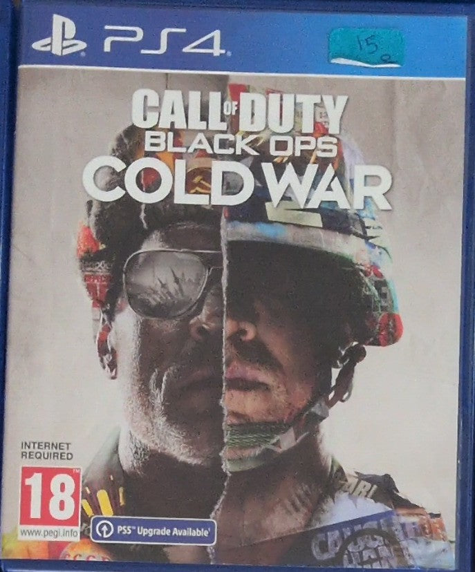 Photographed front cover and case of Call of Duty: Black Ops Cold War for PS4