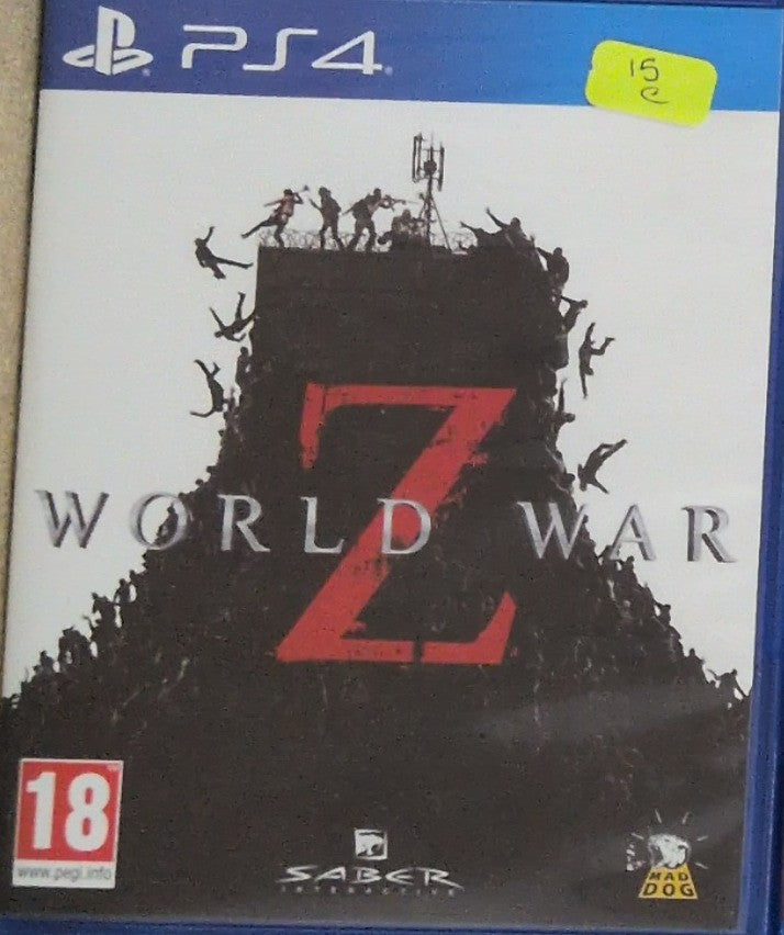 Photographed front cover and case of World War Z for PS4
