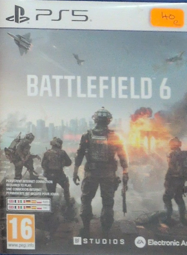 Photographed front cover and case of Battlefield 6 for PS5