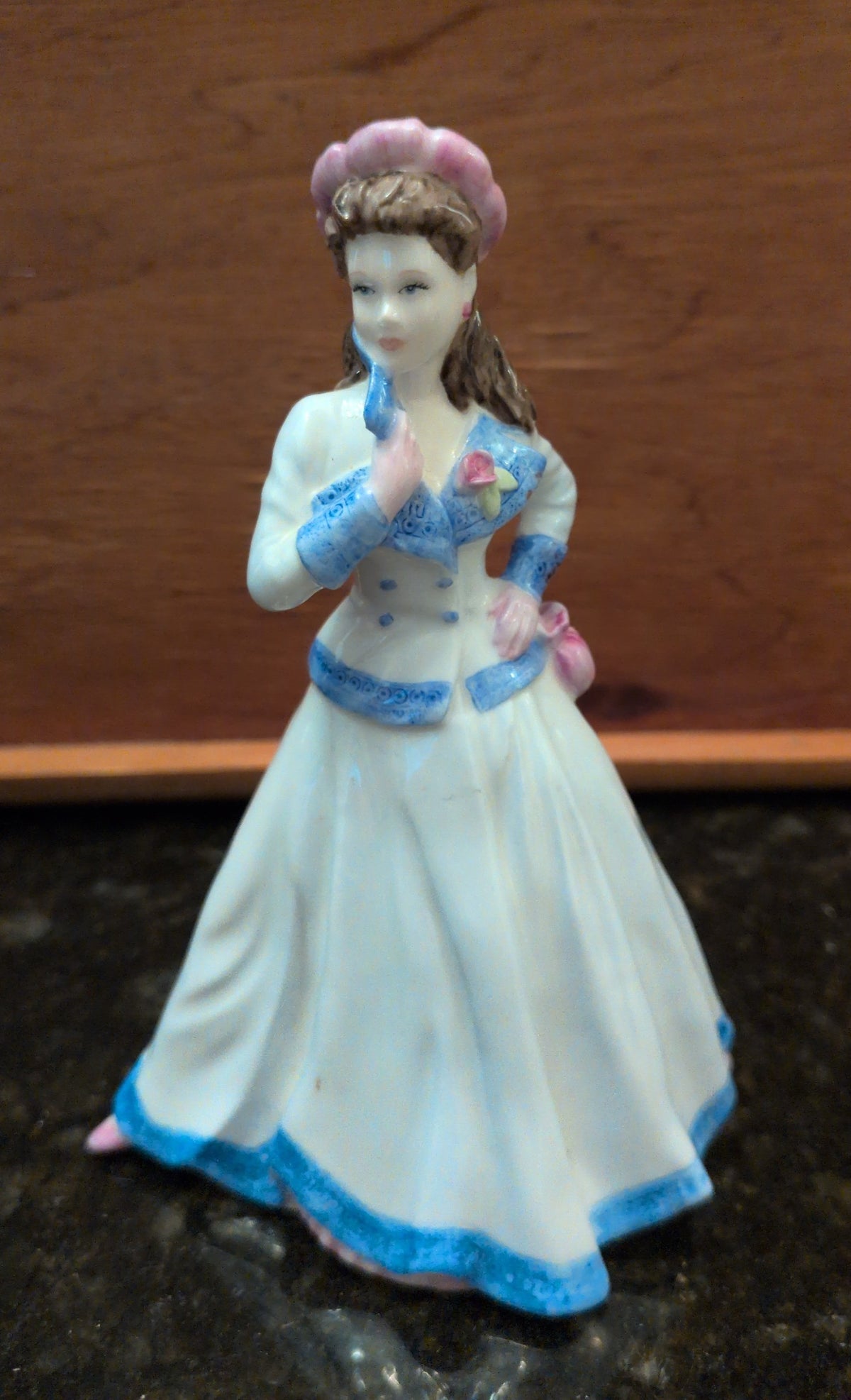 Actual photographed item: NAO Lady in Blue and White Dress Figurine