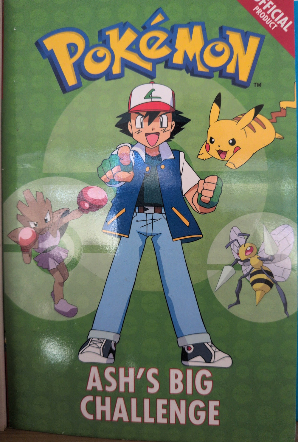 Photographed front cover of Pokémon: Ash’s Big Challenge, paperback